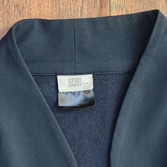 CREA Concept Wrap Cardigan EU 42 US L Navy Blue Flowy Blouse LagenLook - Picture 5 of 7